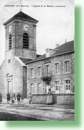 Consigny : l'Eglise et la Maison Commune